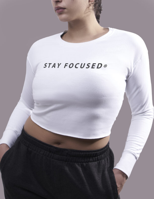 Sweat crop noir coton organique